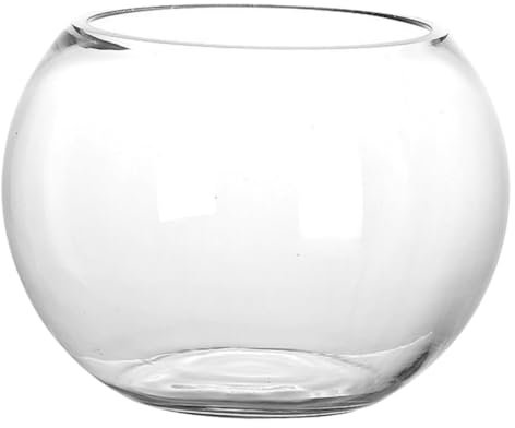 INOOMP Fischbowl Aquarium Für Hydroponische Pflanzen Transparente Runde Vase Als Terrarium Für Und Büro Dekorative Blumentopf Für Sukkulenten Und Betta-Fische