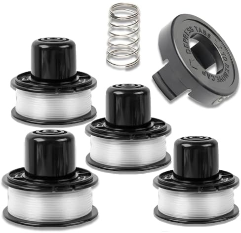 XINTONG Bobines de fil compatibles avec Black+Decker GL250, GL310, GL360, GL360SB, bobine de fil A6226-XJ (4 bobines + 1 capuchon + 1 ressort)