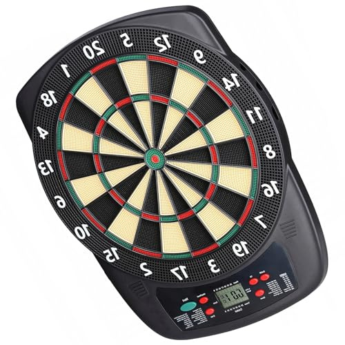 Elektronische Dartscheibe Profi Dartboard Set mit 4 LCD-Anzeige 6 Darts 32 Spielen 50 Dartköpfe E Dart FDC016