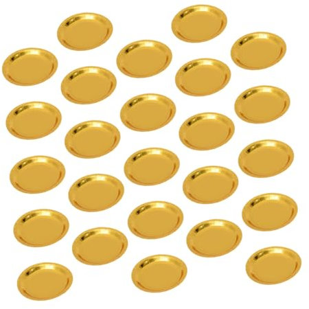 TOPPERFUN 25Pièces Assiettes Papier Dorées Lot de Plaques de Gâteau pour Anniversaire Vaisselle