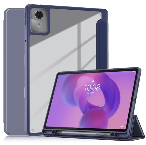 ATOOZ for Lenovo Idea Tab Case with pen holder 11 2025, Clear Back Cover for Lenovo 11 inch Tablet 2025 (light Purple)