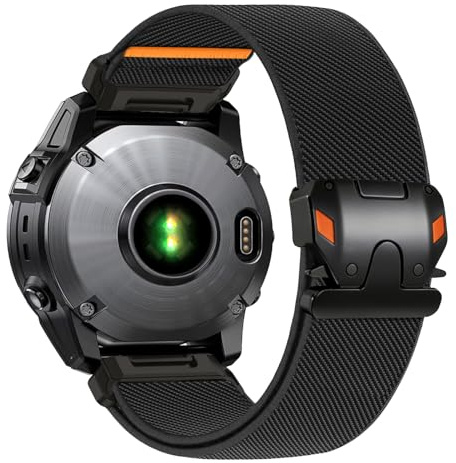 Zspoly 26 mm Nylon Dehnbare Armband für Garmin Fenix 8 51 mm/6x/5x/7x Armband, Weiches Stoff mit Mechanik-Stil Fallschirm-Verschluss Band für Garmin Fenix 5X Plus/6X Pro/3/3 HR/Descent MK1/Mk2/Enduro