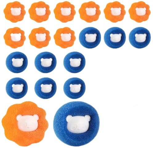 LYITZW 20 PCS Atrapa Pelos Lavadora, Bola de Limpieza de Esponja, Acelera el Volteo de Ropa, Previene Enredos, Mejora la Eficiencia de Lavado, para Lavadoras Domésticas y Cargas Grandes