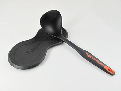 Tupperware Griffbereit Schöpflöffel schwarz-orange + Kochlöffel schwarz, 1 Stück, Edelstahl, Löffel, Küchenzubehör