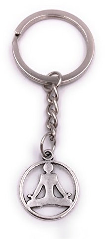 H-Customs Yoga Kreis Entspannung Sport Anhänger Silber aus Metall