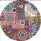 L&WB Rondes Tapis Vinyle - Imitation Carreau De Ciment - Anti-Dérapant Salon Salle De Bain Cuisine Sol- Epaisseur 0.6 Mm - Décor,160cm