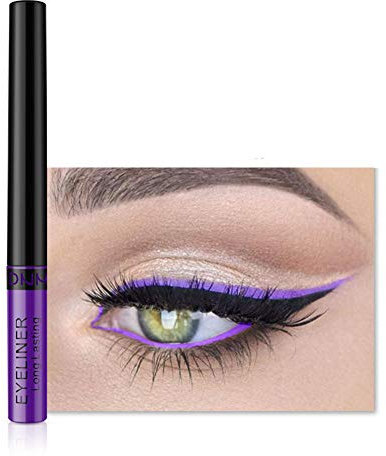 Allbestaye Bunt Matte Farbe Eyeliner Liquid Wasserfest Blau Lila Grün Weiß Braun Make-up Eye Liner