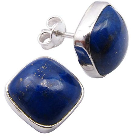 SilverStarJewel 925 Reines Silber Lapislazuli tcw 12,4 Ohrringe 1,3 cm Edelsteine Fünfter Mai Spitzenverkäufe