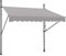 UISEBRT Auvent à serrage - Largeur : 350 cm - Avec manivelle sans perçage - Réglable - Protection UV - Résistant aux intempéries - Gris clair (3,50 x 1,20 m, gris clair)
