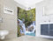 NORILIVING Duschrückwand Fliesenersatz Dusche 90x200 cm Motiv Wasserfall Kuang Si | Duschwand ohne Bohren 2 teilig | Wandverkleidung Bad Aluverbundplatte 3 mm