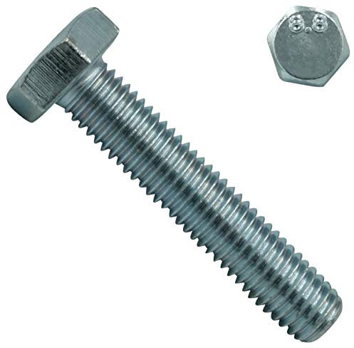 Sechskantschrauben mit Vollgewinde 8.8 - M10x60 mm - 25 Stück - DIN 933 / ISO 4017 - Stahl galv. verzinkt - SC933