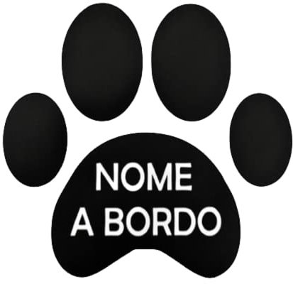 Galuisi Adesivo Sticker Zampa Cane a Bordo 14 * 16 cm Personalizzato Diversi Colori per Auto, Moto (Bianco Lucido)