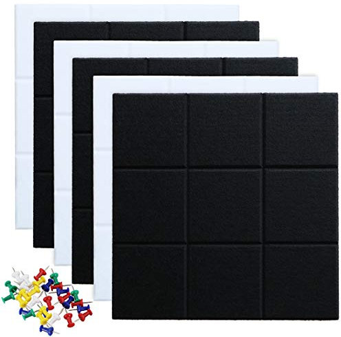 Uoisaiko Filz Pinnwand Große Selbstklebend mit 30 Pinnnadeln, 30x30cm 6 Stück Pinwand Filzboard Memotafeln Memo Boards Bulletin Board Wanddekoration für Büro Küche, Fotos Memos