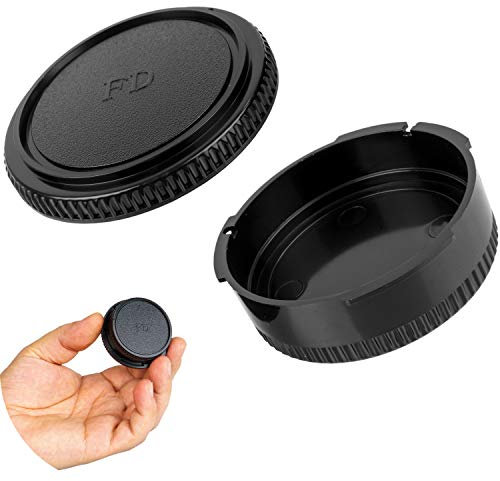 Objektivdeckel Set, mit Gehäusedeckel und Objektivrückdeckel, Schwarz, kompatibel mit Canon EOS FD Kamera und Objektive, Schutzdeckel Kamera, Ersatz für Originalschutzkappen, Gehäuse Objektiv Zubehör