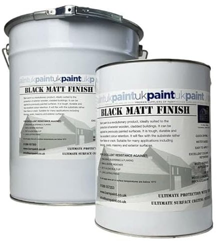 UK PAINT - Acrylic Barn Paint - 5L - Black Matt Finish