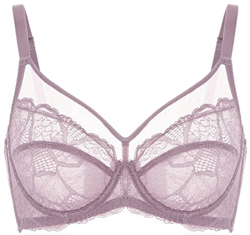 DOBREVA Donna Reggiseno in Pizzo Minimizer con Ferretto Senza Imbottitura Rose Brown 5B