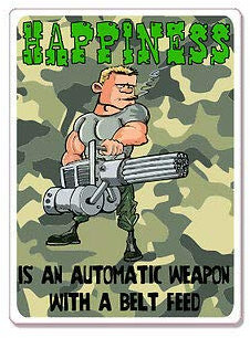 12cm! Klebe-Folie Wetterfest Made-IN-Germany Happiness Gun Automatic Weapon car K431 UV&Waschanlagenfest Auto-Aufkleber Sticker Decal