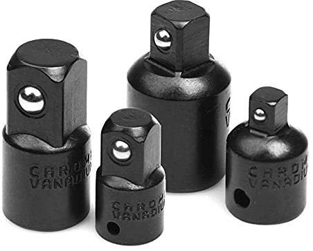 Mesee 4 Pieces Impact Socket Adapter & Reducer Set, Cr-V Reducing Impact Adapters for Impact Driver Ratchet Socket Extension Conversion Tool Kit