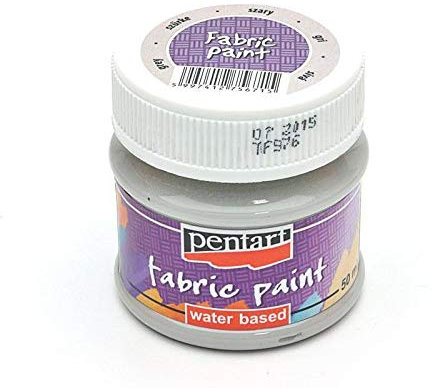 Pintura para tela gris 50 ml, Pentart, colores clásicos, seda