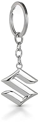 Hirondelle Bleue Lot de 2x Porte Clé en métal générique compatible avec Suzuki (Swift Alto Jimny Vitara GSX Moto) Expédié depuis France Argenté 9x3,4cm