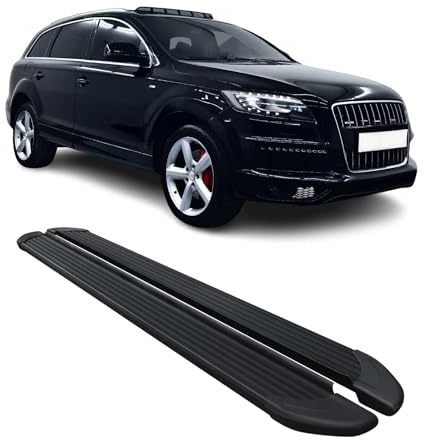 Marchepieds Latéraux pédale Compatible avec Audi Q7 2006-2015 Noir Aluminium 2Pcs