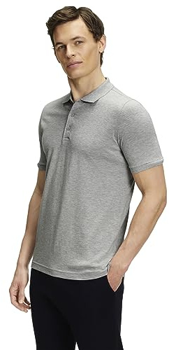 FALKE Herren Polohemd Basic Polo Shirt Piqué M Pl Baumwolle weich hautfreundlich bequem sehr leicht 1 Stück, Grau Light Grey 3400, L