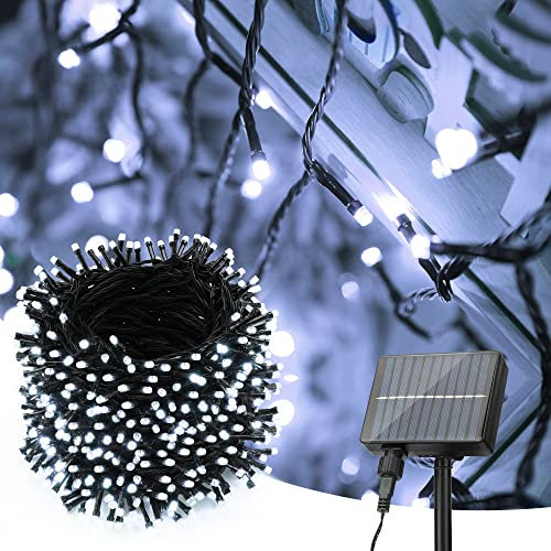 PhilzOps Solar Lichterkette Aussen, 52M 500 LED Weihnachten Lichterkette Outdoor mit 8 Modi Wasserdicht Solar Deko Beleuchtung für Garten BalkonTerrasse Draußen Errassen Hof Hochzeiten (Kaltweiß)