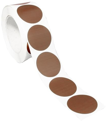 SPRINTIS Klebepunkte 50 mm, dunkelbraun, 1000 Stück Markierungspunkte selbstklebend auf Rolle, Punkte Aufkleber aus Papier für Büro und Lager
