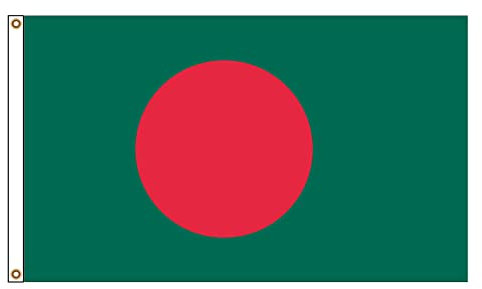 PinkDisplay Aisa-Flagge People of Republic, Bangladesch, 90 x 150 cm, Seile und Doppelstiche