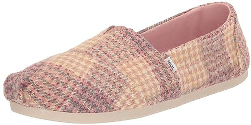 TOMS Alpargata Cloudbound, Mocasines Planos Mujer, Tweed A Cuadros de Cuarzo Rosa, 40 EU