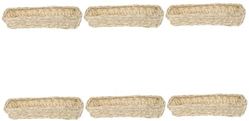 HOMSFOU 6 Stück Hyazinthe Mülleimer Körbe Lebensmittelbehälter Top-Utensilien Silberbesteck Gewebt Handgewebt Servierhunde Brotkontrolle Haushaltsveredelung Essstäbchen Antikes