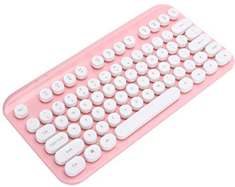Tosuny Typewriter Keyboard Wireless- Pink/White/Blue Keyboard Wireless Keyboard Punk 75 Keys Retro Keyboard, Ergonomic Keyboard Computer Accessory (Pink)