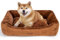 Nobleza Orthopädisches Hundebett Mittelgroße Hunde, Hundekissen Flauschig und Weich, Hundekorb Waschbar, Hundesofa rutschfest, Hundecouch, Dunkelbraun, L, 85x61x20CM