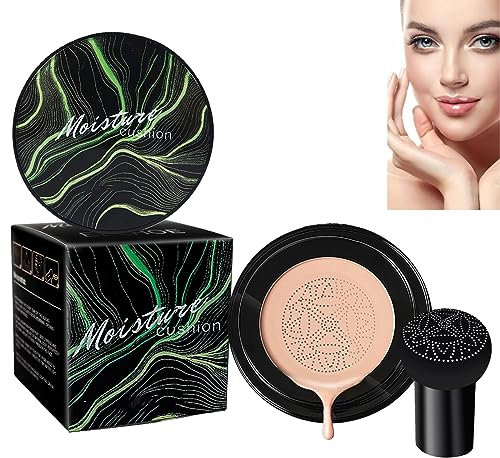 Makeup Base Mushroom Head,Air Cushion Liquid Foundation,Air Cushion BB,Liquid Foundation Mushroom,Natural Moisturizing Full Coverage Foundation,Brightening Pigment BB Cream Foundation for Women