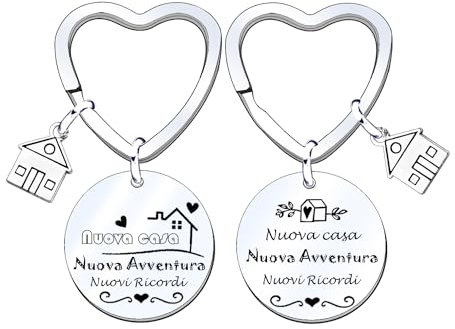 MNBVBV Regalo casa Nuova coppia Portachiavi Casa Nuova Coppia, Scritte Dolce Casa Biglietto d'auguri, 2 Pezzi Portachiavi Regalo di Inaugurazione della Casa Nuova, Portachiavi Coppia