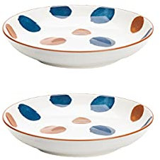 Platos for la cena, juego de platos de porcelana, diseño tradicional japonés, juego de platos for servir pasta, pastel, ensalada, postre, se puede utilizar en microondas y lavavajillas de 8 pulgadas,