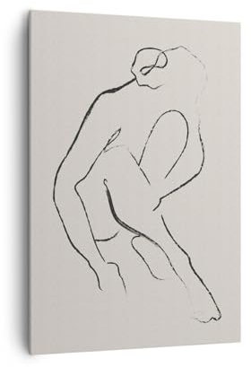 Bilder auf Leinwand 70x100cm Leinwandbild mit Rahmen Minimalismus Akt Frau Groß Wanddeko Bild Schlafzimmer Küche Deko Wandbilder Dekoration Wohnzimmer Wall Canvas Wand Kunstdruck Art PA70x100-5968