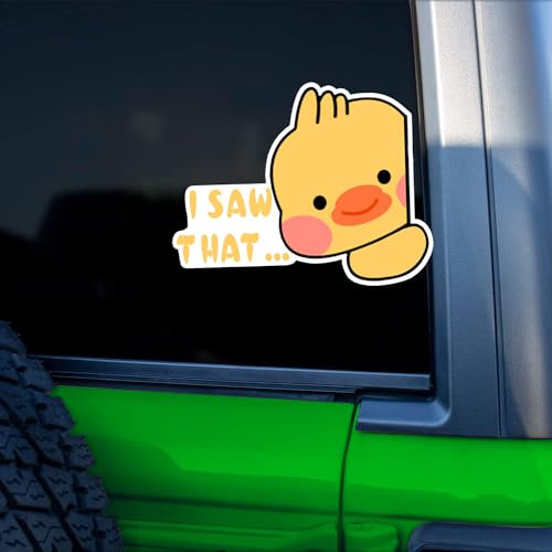 Nouiroy 2 Stück I Saw That Aufkleber Vinyl Aufkleber Lustige Tier Autoaufkleber und Aufkleber Kreative Stoßstange Aufkleber für Auto Fahrzeug LKW Autofenster (I Saw That, Duck)