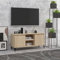 Pxznbe Mesa para TV de roble Sonoma, 103,5 x 35 x 50 cm, madera multicapa para la habitación, mueble para TV con 2 estantes y 2 compartimentos, estilo industrial, soporte para TV o salón con cuatro