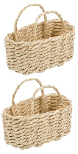 Toyvian Puppenhaus Zubehör Weidenkorb 2 Stück Puppenhaus Einkaufskorb Mini Korb Puppenhaus Webkorb Mini Puppenhaus Zubehör Miniatur Aufbewahrungskorb Mini Dekoration Mini Webkorb Mini Weidenkörbe