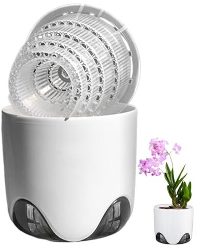 Vaso per orchidee con fori, trasparente, doppio strato di plastica, imitare orchidee in ceramica, per la casa, vasi con piattini, orchidee