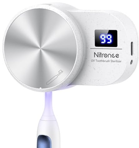 NITRONCE UV Toothbrush Sterilizer, Christmas Gifts Ideas, Stocking Fillers for Men Women Husband Wife, Cleaner Holder Case for Bathroom, Travel Cover Sanitizer, Birthday Gift for Girlfriend Boyfriend