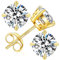 KRKC Moissanite Ohrringe für Damen, S925 Silber Diamant Ohrstecker 4-Krappen, Weißgold vergoldet VVS1 D Farbe, 2 Karat Nickelfrei Rund Ohrschmuck
