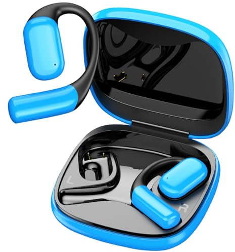 QCOQ Open Ear Bluetooth Kopfhörer, Bluetooth 5.4 Kopfhörer Kabellos, druckvoller Bass, klare Anrufe, 50H -Spielzeit LED Anzeige Kopfhörer Kabellos Bluetooth, IPX7 wasserdichte Sport Kopfhörer