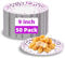 DN DENNOV weiße und lila gepunktete Partyteller. 9-Zoll-Dot-Pappteller für Geburtstage von Kindern, Frauen und Männern, Hochzeiten, Picknicks und Jubiläumsdekorationen. Packung mit 50 Stück