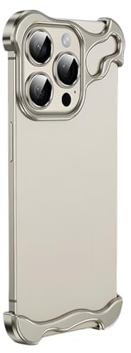 Generisch Alloy Armor Bumper Case für iPhone 16 Pro Max, Metallic Titanium Alloy, Minimalist Unique Case (für iPhone 16 Pro, Grau)