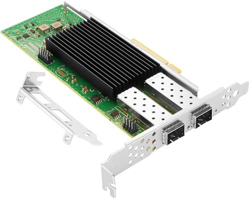 Euqvos PCIe Ethernet Network Card for Intel E810-XXVDA2 E810 Chipset PCIe 4.0 X8 25Gb Dual Port SFP28 LAN Card Support Windows Server/Windows/Linux/VMware/ESX