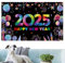 Frohes neues Jahr Banner, Frohes neues Jahr Hintergrund – Banner 2025 für Silvester | Buntes NYE Partybanner, 70 x 43 Zoll, Hintergrund für Partydekorationen