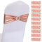 SHUOJIA Noeuds de Chaise Elastique, Bandes de Chaise en élasthanne, Bandeaux élastiques avec nœud pour décoration de chaises Pas Besoin d'être Lié Décor Mariage Fête Baptême (Rose Gold,100 Pcs)