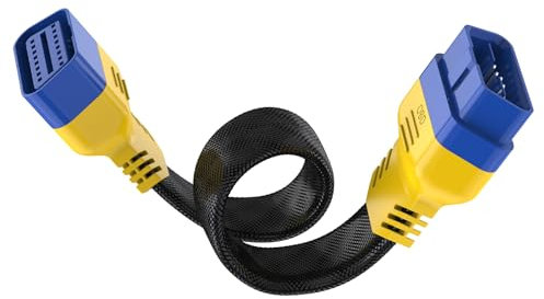 KAISAL Cable de extensión OBD2 de 16 pines macho a hembra, cable extensor OBD2 trenzado de nailon, transferencia de datos de alta velocidad, cable de extensión OBD2 flexible para diagnóstico de coche
